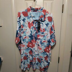 NEW Walter Hagen 3XLT Performance 11 Mens Golf Polo Red White Blue Florals